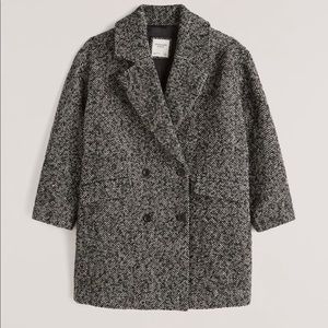 Abercrombie Short Textured Herringbone Coat